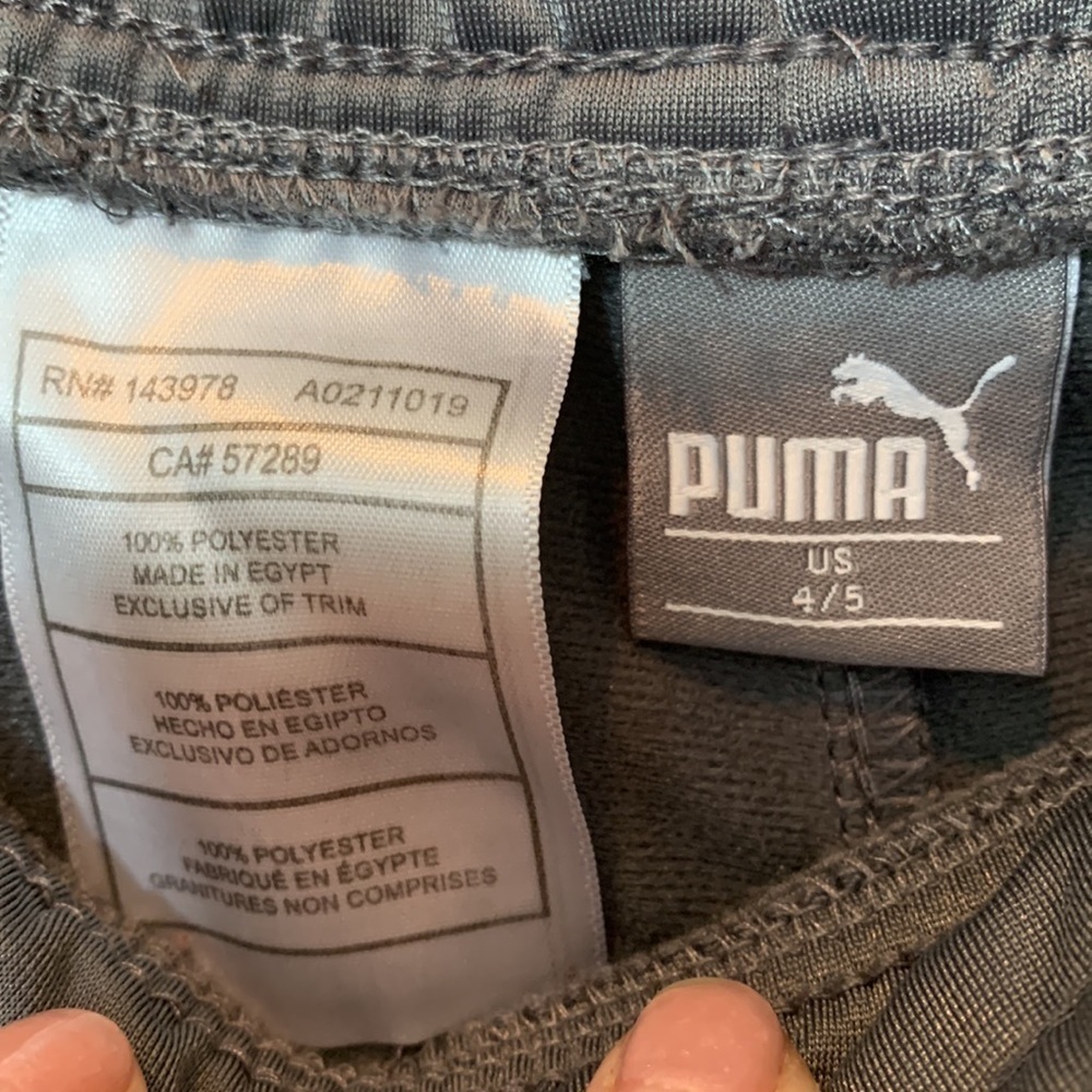 Puma | Gray Logo Elastic Waist Banded Ankle 2 Pocket Jogger Sweatpants Size 4/5 - Picture 7 of 9